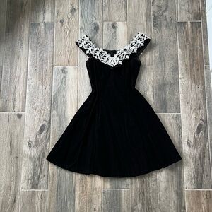 Jessica McClintock Black Fit and Flare Mini Dress